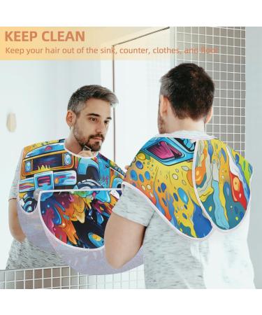 Colorful Dog Paw Prints Beard Bib Apron | Hair Catcher for Men | Perfect Father's Day & Christmas Gift for Dad | Includes 2 Suction Cups - Buy Online on GoSupps.com