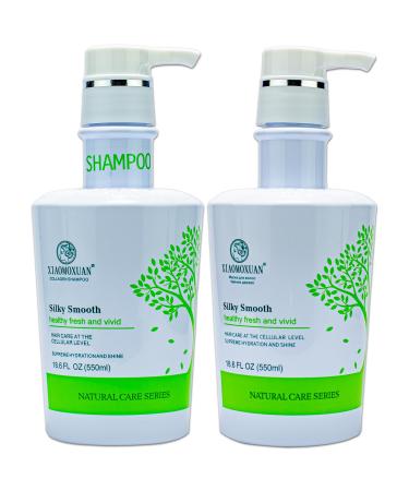 Xiaomoxuan Natural Tea Tree Collagen Shampoo and Hair Mask Set - Hydrating Repairing for Dry Damaged Color-Treated Hair - All Hair Types Sulfate and Paraben Free