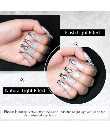 Rechoo 2pcs Nail Art Gel Liner Set - Black & Silver Glitter Gel Polish for French Nail Art - Soak Off Sparkly Shinny Gel for Beginners and Professionals - Buy Online on GoSupps.com