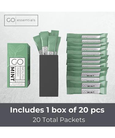GO Mouthwash Packets - Single Size Liquid Mint Travel Mouthwash (20 Pack) - Fresh Breath On-The-Go, Airline Friendly & Airbnb Essential - Buy Online on GoSupps.com
