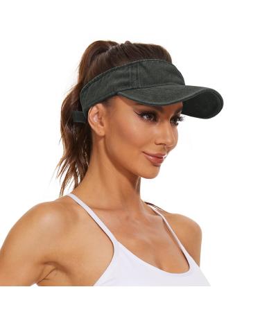 Unisex Sun Visors for Women Men Sports Sun Visor Hats Cotton Sun Protection Cap Hats One Size Black