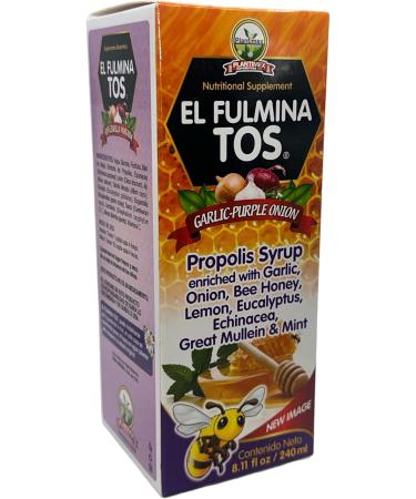 Fulminatos EL FULMINA TOS Propoleo +AJO + CEBOLLA +Miel+Limon+Eucalipto+Equinacea+Gordolobo & Menta (Propolis Syrup W/Garlic and Onion) 8.11 fl oz Nutritional Supplement Cough Syrup FULMINA TOS - Buy Online on GoSupps.com