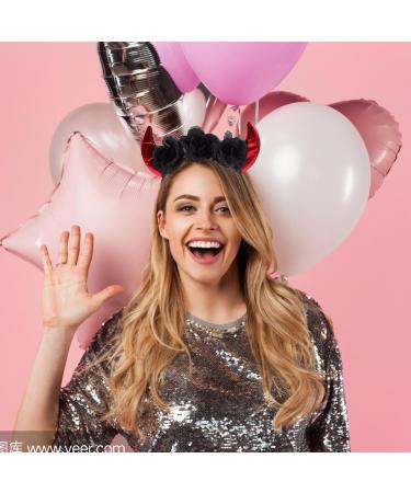 Beaupretty Halloween Horn Headband Horn Flower Headbands Gothic Black Horn Devil Hair Accessories for Halloween Costume - Buy Online on GoSupps.com