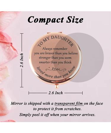 To My Daughter Rose Gold Compact Mirror - Unique Gifts from Mom & Dad for 18th Birthday & Graduation - Buy Online on GoSupps.com