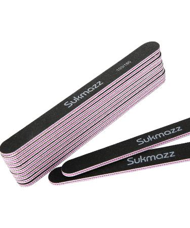 Sukmazz 12PCS Professional Double Sided Nail Files Set for Home Use - 100/180 Grit - Buy Online on GoSupps.com