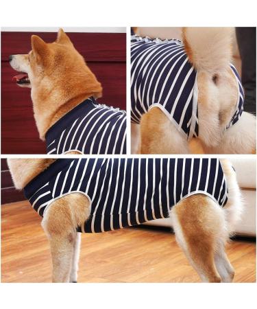 Breathable Dog Dividers for Surgical Wounds | XL Anti-Losing Cone & E-Neck Band Alternative - Blue Striped (1-Pack) - Buy Online on GoSupps.com