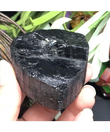 Natural Pure Black Tourmaline Block Home Decoration Reiki Stone ERTEYIN