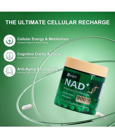 Sensrit NAD+ Supplement with Nicotinamide Riboside & Resveratrol | Cellular Energy & Mental Clarity Support | 40 Servings | Vegan Non-GMO Gluten Free - Buy Online on GoSupps.com