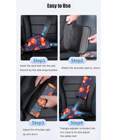 Kids Seatbelt Adjuster & Travel Pillow - Rainbow Pattern | Neck Support & Shoulder Pad for Car Seat & Pushchair - Buy Online on GoSupps.com