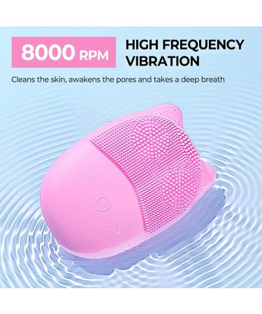 Electric Face Scrubber Silicone Facial Cleansing Brush for Deep Cleanning Exfoliating Waterproof Rechargeble|Vibrating|Massager (Pink) - Buy Online on GoSupps.com