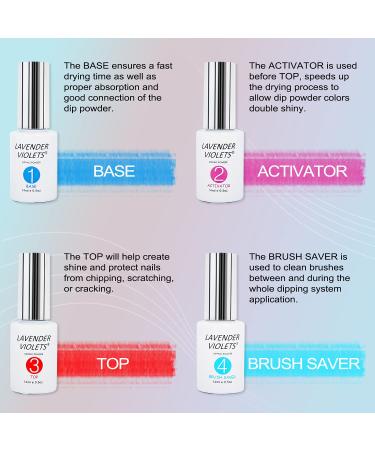 Lavender Violets 26PCS Dip Powder Nail Kit Starter - Red Solid Glitter Colors - Base Top Activator Brush Saver - Nail File Included - Buy Online on GoSupps.com