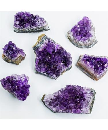 Gift Natural Crystal Stone Aura Amethyst Cluster Folk Crafts Rough Stone Mineral Specimen (Size : 100g)