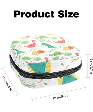 Colorful Dinosaur Menstrual Cup Pouch - Portable Period Bag for Women & Teens | Sanitary Napkin Storage & Nursing Pad Holder - Multi-colored - Buy Online on GoSupps.com