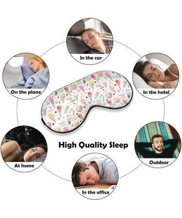 Watercolor Ice Cream Waffle Cone Sleep Mask for Women | Adjustable Eye Shades with Elastic Strap - Buy Online on GoSupps.com