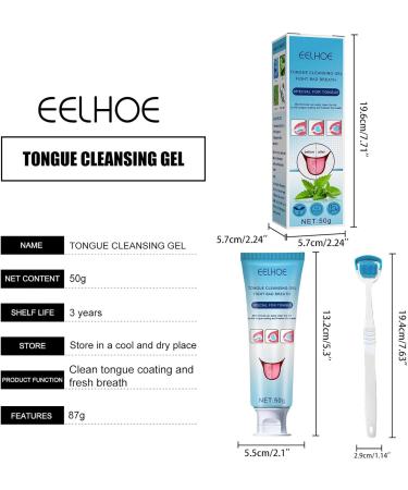 Tongue Cleaning Gel & Brush Set | Natural Mint Mouth Cleaner | Effective Bad Breath Eliminator | 1 PC Tongue Cleaner - Buy Online on GoSupps.com