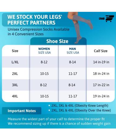 5 Pairs 4XL Graduated Compression Socks 15-20 mmHg - Best Knee High Support for All-Day Comfort - Buy Online on GoSupps.com