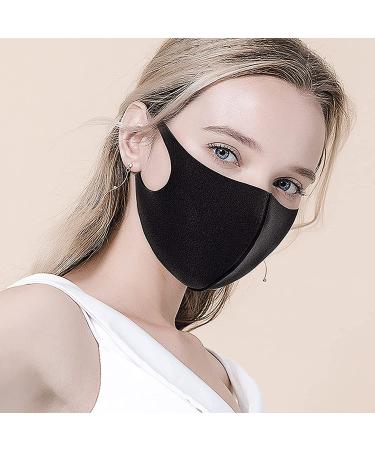 Vishod 10 PCS Black Washable Breathable Reusable Face Masks - Polyester Cotton Fashion Cloth Mask for Men and Women - Buy Online on GoSupps.com