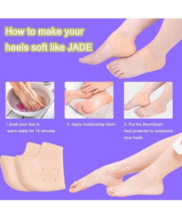 Silicone Heel Protectors for Cracked Heels - 8 Pack | Cushioned Inserts for Plantar Fasciitis Achilles Tendonitis & Blister Prevention | Moisturizing Callus Relief - Buy Online on GoSupps.com