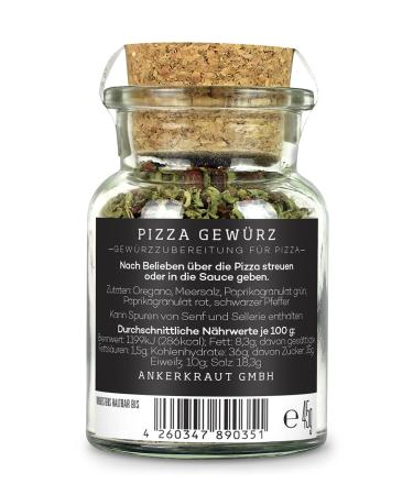 Ankerkraut Pizza Spice - Authentic Italian Flavor for Stone Oven Pizza Pasta & More | 45g in Corked Glass - Buy Online on GoSupps.com