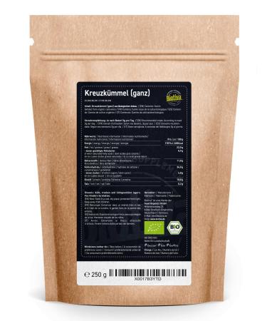 Organic Cumin Whole 250g - Premium Quality Cumin - Packaged in Germany - Biotiva - Buy Online on GoSupps.com