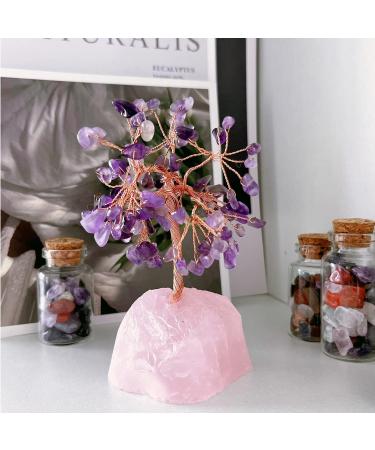 Xiannvxi Crystals Tree of Life Decoration | Amethyst & Rose Quartz Feng Shui Bonsai | Natural Gemstone Happiness Reiki - Buy Online on GoSupps.com