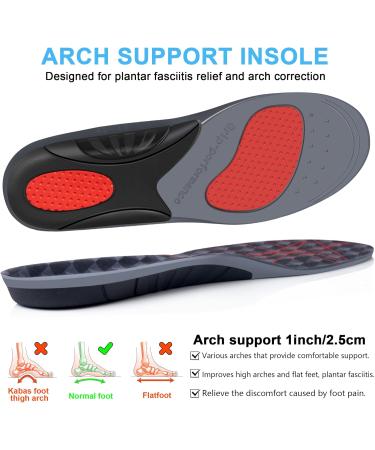 Premium Gel Running Insoles for Men & Women - Shock Absorption & Arch Support for Active Sports | Size M 10.8 in - Buy Online on GoSupps.com