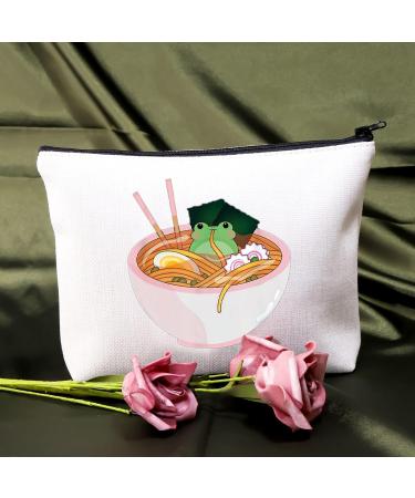 BDPWSS Frog Lover Makeup Bag For Women Frog Survival Kit Kawaii Japanese Anime Cute Frog Gift Bowl Ramen Noodle Gift Frogs Ramen Noodle  - Buy Online on GoSupps.com