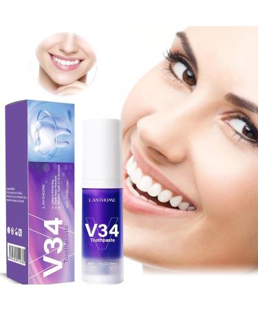 V34 Purple Toothpaste - Color Correction & Whitening Booster for Adults | Brighten Your Smile - Buy Online on GoSupps.com