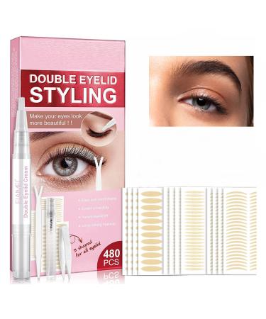 Eyelid Tape for Hooded Eyes 480 pcs Double Eyelid Stickers for Hooded Droopy Uneven & Mono-Eyelids Invisible Eyelid Lift Strips Lids by Design Eyelid Strips Waterproof & Sweat Resistant Eye Lift