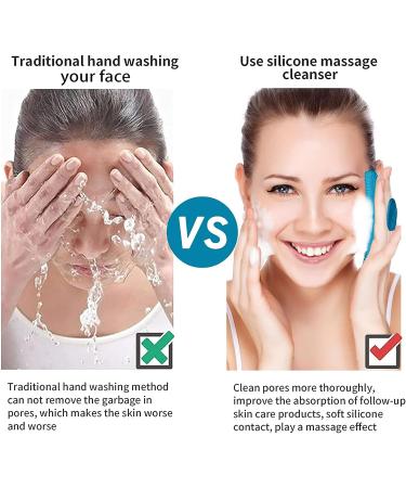 Men's Premium Soft Silicone Body Scrubber for Nourishing Cleaning & Exfoliating - Lather Boosting Bristles, Ergonomic Handle, Easy to Clean (Blue, 1pc) - Buy Online on GoSupps.com