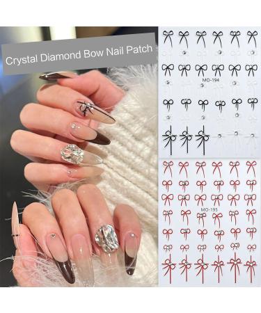 XUYUH Small Lovely Bow Nail Stickers 3D Self-Adhesive Sliders Nail Art Decoration Decals DIY Manicure Accesories - Buy Online on GoSupps.com