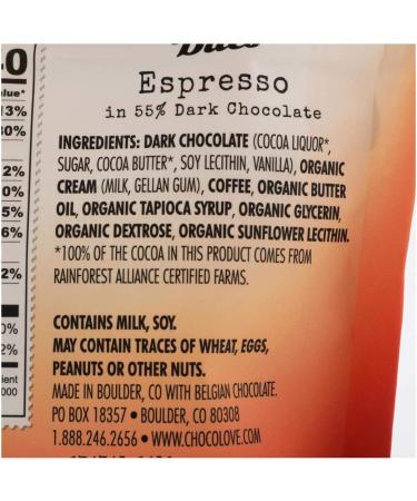 Chocolove Bites Espresso 55% Dark Chocolate - 3.5 oz (100 g) | Gourmet Chocolate Treats - Buy Online on GoSupps.com