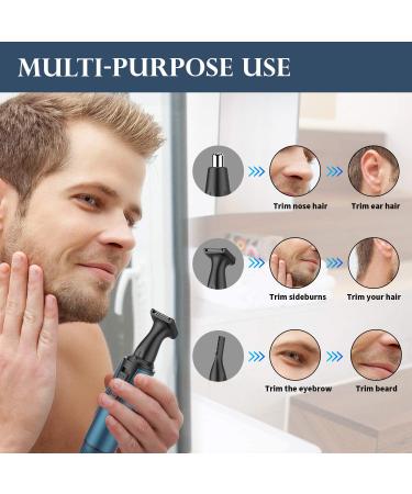 Ear and Nose Hair Trimmer 2022 | USB Rechargeable Professional Nose Trimmer for Men and Women | IPX7 Waterproof Dual Edge Blades | Blue - Buy Online on GoSupps.com