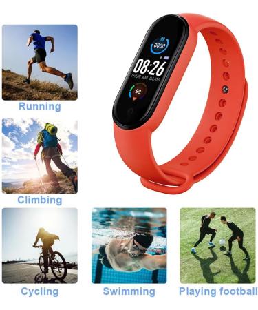 Nconco Smart Band Fitness Tracker - Waterproof Smart Watch with Heart Rate Blood Pressure Monitoring & Notifications for Android/iOS - Red - Buy Online on GoSupps.com