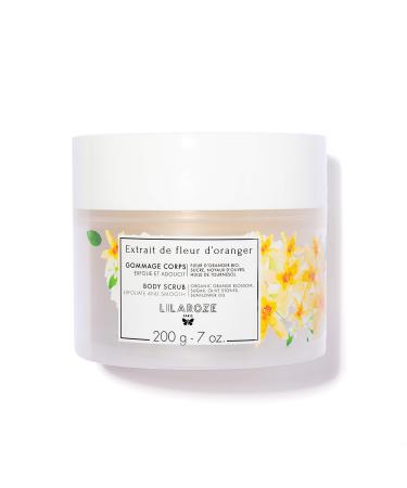 LilaRoze - Organic Orange Blossom Extract Body Scrub 200ml - Sugar, Olive Kernels and Sweet Almond Oil - Body Scrub