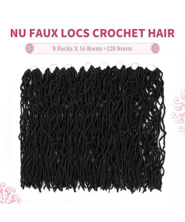 24 Inch Faux Locs Crochet Hair Packs - Pre Looped Curly Wave Butterfly Locs for Black Women | 128 Strands | Soft and Natural Look (1B) - Buy Online on GoSupps.com