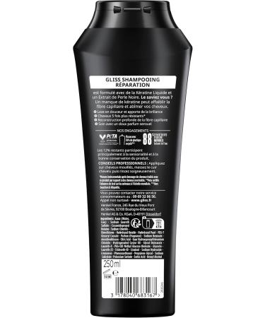 Schwarzkopf - Gliss - Ultimate Repair Shampoo - Dry/Very Damaged Hair - 89% Natural Ingredients - 250ml Bottle - Buy Online on GoSupps.com