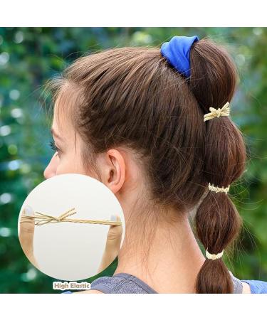 20 Pcs Boho Bracelet Hair Ties for Women - Elastic Hair Bands in 5 Cute Styles for Thick & Thin Hair (Black & Beige) - Buy Online on GoSupps.com