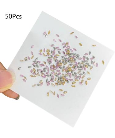 FEIlei 50Pcs Horse Eye Nail Rhinestones Flat Back Nail Gems DIY Nail Art Decorations - Buy Online on GoSupps.com