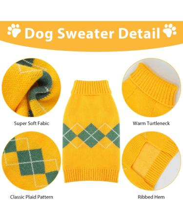 Cozy Dog Knitting Sweater - Soft & Warm Winter Clothing for Small to Medium Dogs & Cats | Yellow Puppy Sweater - Buy Online on GoSupps.com