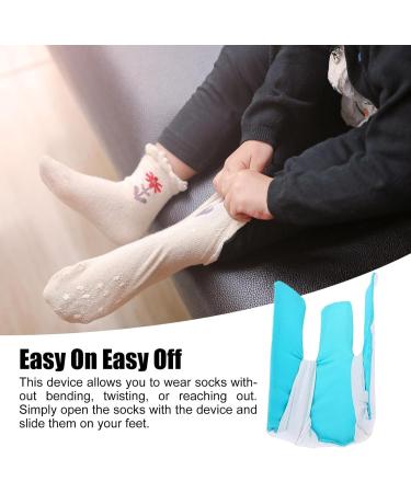Sock Aid Easy on Easy Off - Easy on Sock Aid Tool Stocking Slider Sock Helper - Professional Sock Dressing Aid Comfortable Pulling Assist Device for Pregnant Seniors Rowces Lake Blue - Buy Online on GoSupps.com