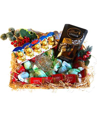 Christmas basket with tasty sweets 4 gourmet products + sugar - Buy Online on GoSupps.com