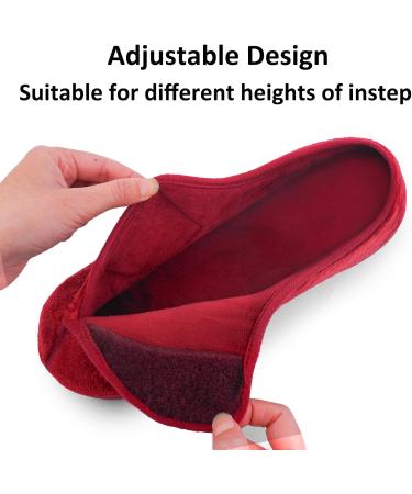 Git-up Women's Memory Foam Diabetic Slippers - Adjustable Closed Toe - Red - Size 10 - Buy Online on GoSupps.com