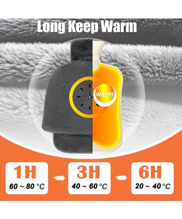Foot Warmer Hot Water Bottle - 2-in-1 Electric-Free Heat for Women Men & Kids | Soft Winter Comfort & Cozy Hand Warmer for Office & Home - 30x35cm - Buy Online on GoSupps.com
