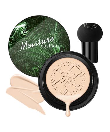 Mushroom Head Air Cushion CC Cream Foundation Moisturizing BB Cream Foundation Makeup Long Lasting CC Cream Liquid Foundation Matte Concealer Foundation Suitable for All Skin Types(Ivory 02) Ivory 01