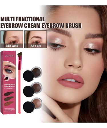 Home Eyebrow Care Kit 4d Laminated 4d laminated brow home-grooming kit 4D Hair Stroke Brow Stamp Brush-Waterproof and Long Lasting Multi-Function Eyebrow Brush (2pcs Dark Brown) 2pcs Dark Brown - Buy Online on GoSupps.com