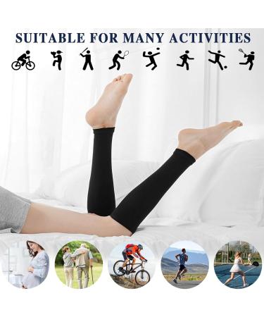 Tbusingoto Medical Compression Stockings for Men & Women - 2 Pairs Thrombosis Protection 20-30 mm Hg Ideal for Varicose Veins & Pregnancy Swelling - XXL Black - Buy Online on GoSupps.com