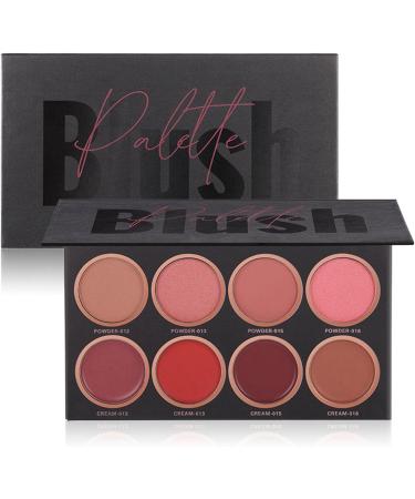 Blush Palette - 8 Colors Face Blush Makeup Palette Set for Light Skin Dark Skin - Mineral Face Blush Powder - Long Lasting Makeup Palettes - Professional Facial Beauty Makeup Blush/l - Buy Online on GoSupps.com