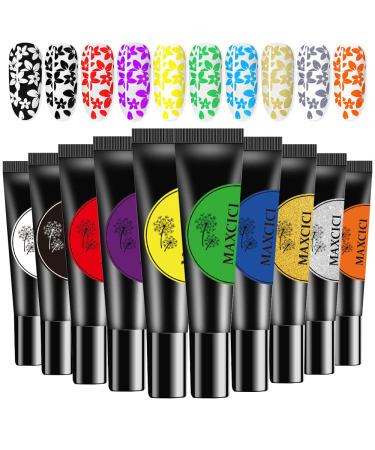 Nail Stamping Plate Gel Set - 23 pcs Kit with 10 Stamping Plates, 10 Colors Stamp Gel, Nail Stamper, Scraper, Storage Bag - Leaf, Flower, Animal, Butterfly, Holiday Lace Design - Square Nail Stamping Plates - Buy Online on GoSupps.com