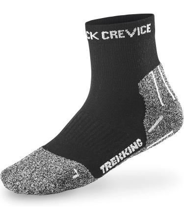 Buy Black Crevice Trekking Socks for Men & Women - Climate-Regulating Breathable & Reinforced For Hiking - 3 Pairs in Short Black/White (Sizes 43-46) - Buy Online on GoSupps.com